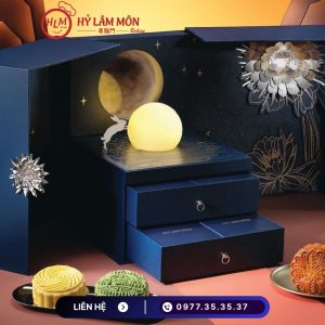 Hộp Quà Trung Thu Doanh Nghiệp 2026 – Nguyệt Quang Bảo Hộp - Hỷ Lâm Môn